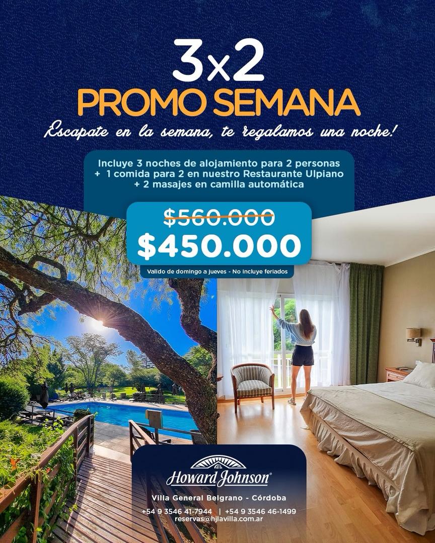 Promocion 3×2 dias de semana!