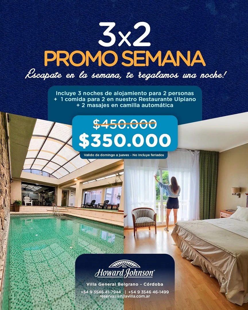Promocion 3×2 dias de semana!